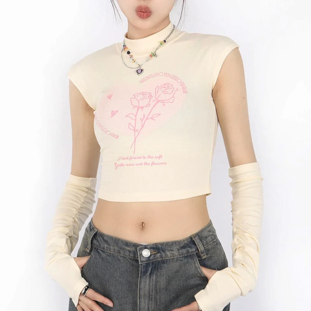 Pastel Soft Girl Tee with Arm Warmers — view 3 Pastel Soft Girl Tee with Arm Warmers — view 3