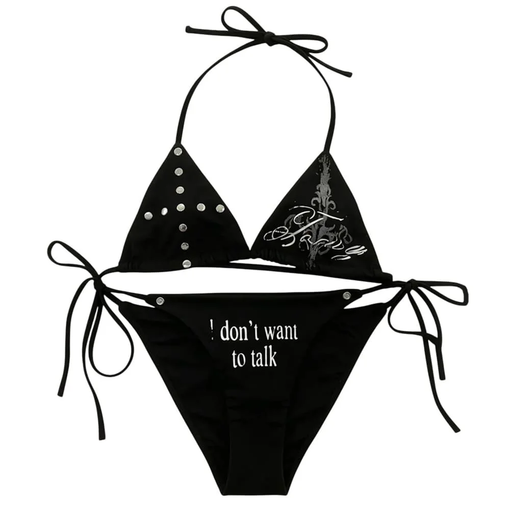 I Don't Want To Talk Bikini Set — view 2 I Don't Want To Talk Bikini Set — view 2