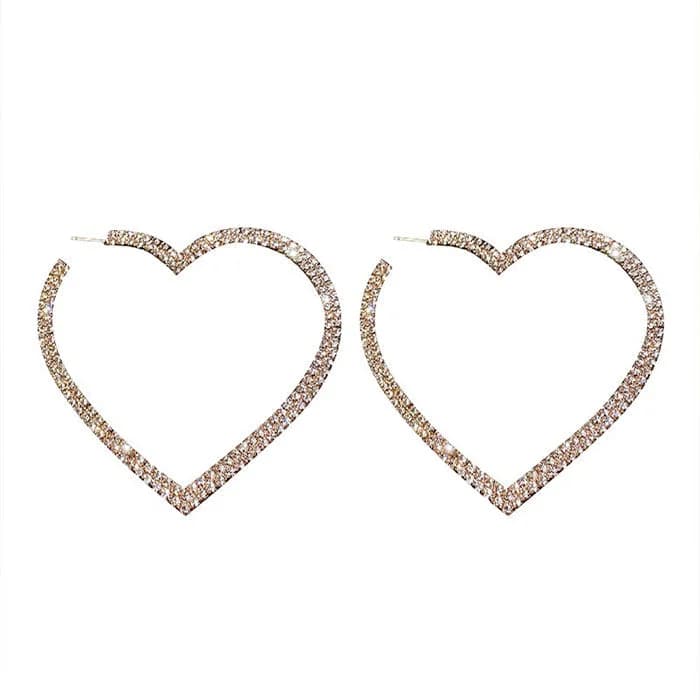 Crystal Heart Hoop Earrings — view 1 Crystal Heart Hoop Earrings — view 1