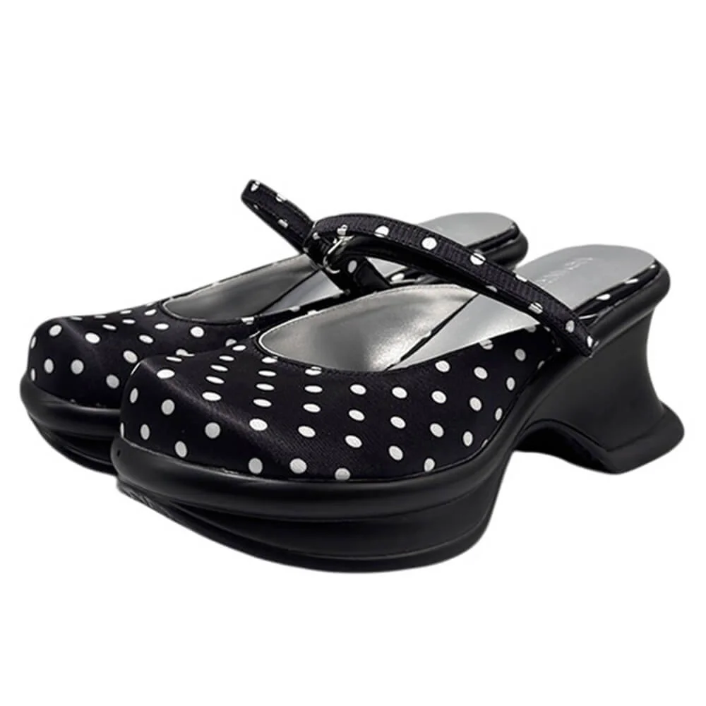 Trend Victim Polka Dot Platform Sandals — view 2 Trend Victim Polka Dot Platform Sandals — view 2