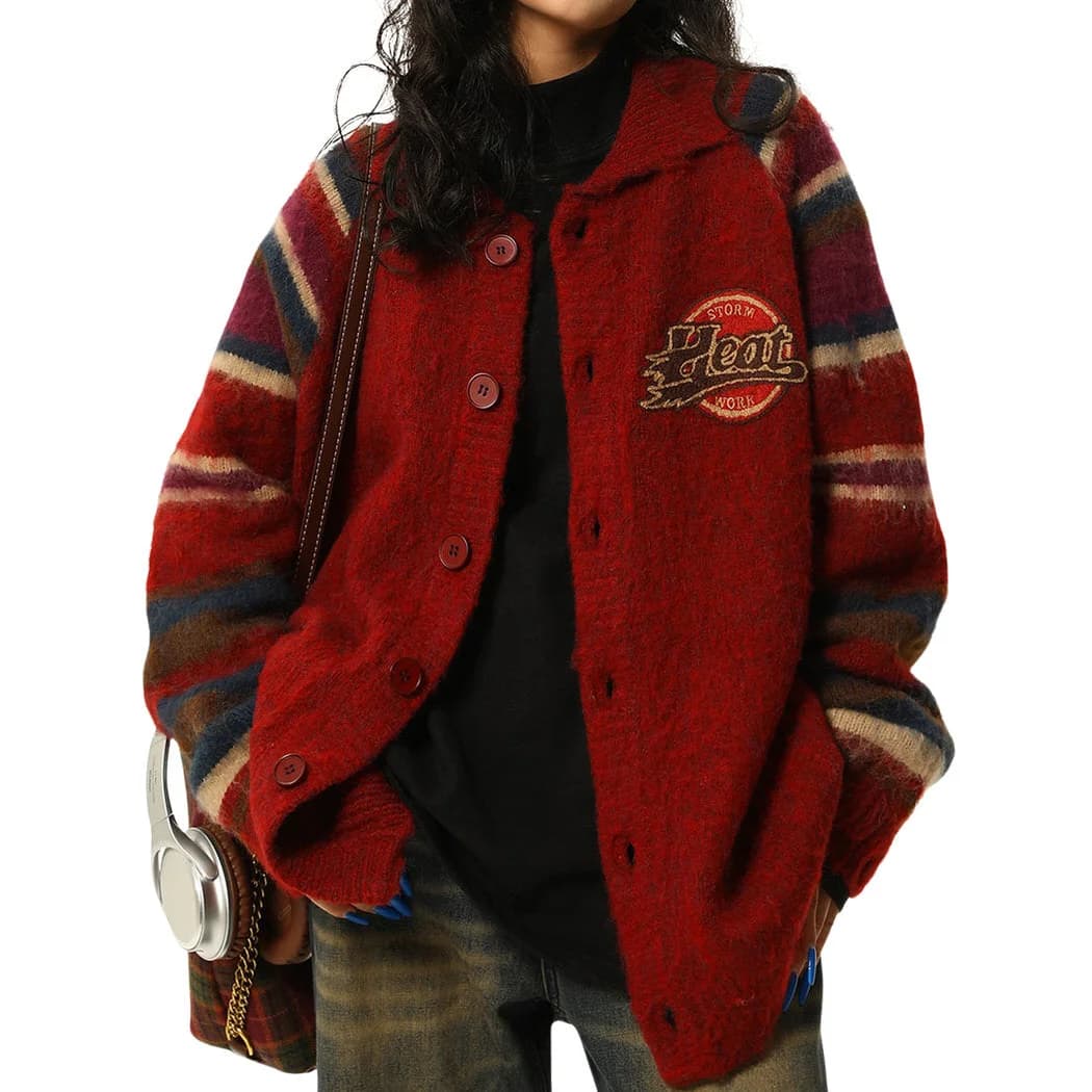 Preppy Style College Spirit Cardigan — view 1 Preppy Style College Spirit Cardigan — view 1