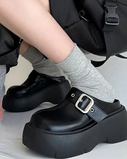 Bad Manners Chunky Platform Mules — view 2 Bad Manners Chunky Platform Mules — view 2