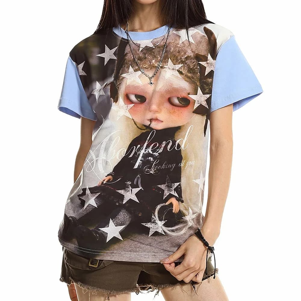 Not in the Mood Star Print T-Shirt — view 2 Not in the Mood Star Print T-Shirt — view 2