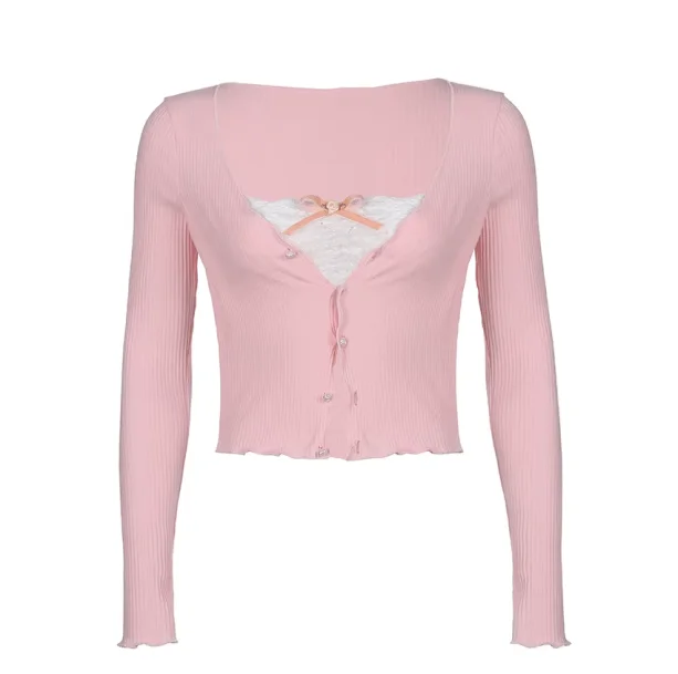 Pastel Pink Coquette Top — view 1 Pastel Pink Coquette Top — view 1
