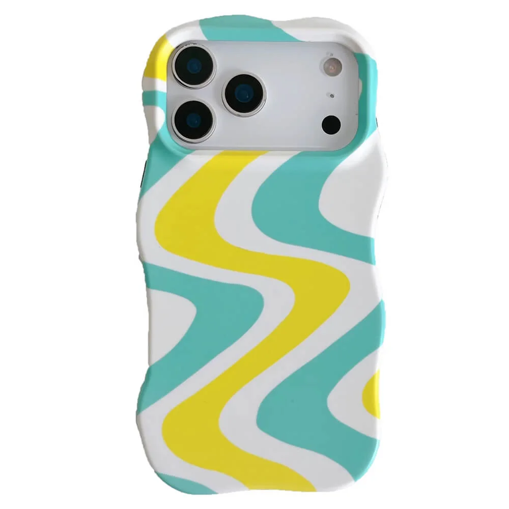 Dopamine Aesthetic Wavy Stripe iPhone Case — view 1 Dopamine Aesthetic Wavy Stripe iPhone Case — view 1