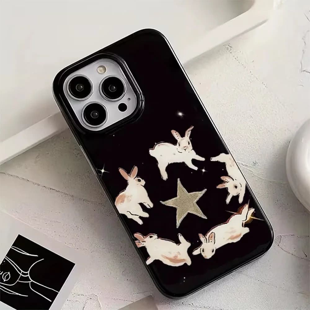 Dancing Rabbits iPhone Case — view 2 Dancing Rabbits iPhone Case — view 2