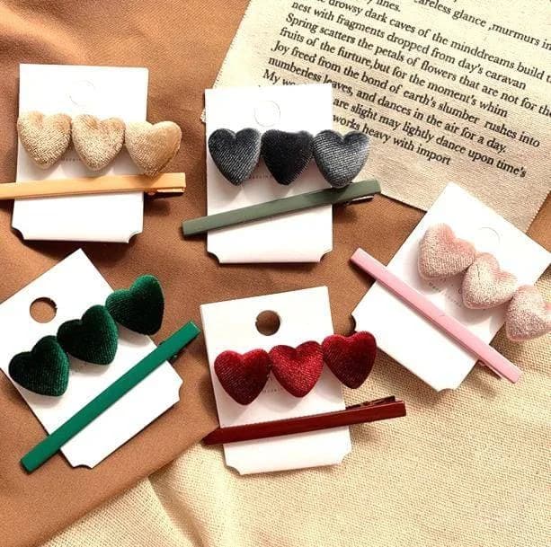 Velvet Heart Hair Pins — view 1 Velvet Heart Hair Pins — view 1