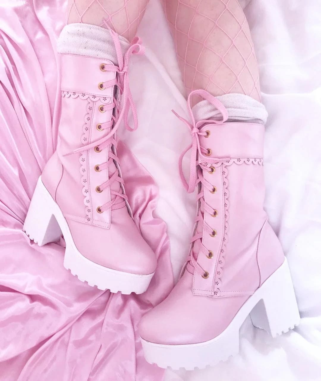 Chunky Lace Platform Boots — view 1 Chunky Lace Platform Boots — view 1