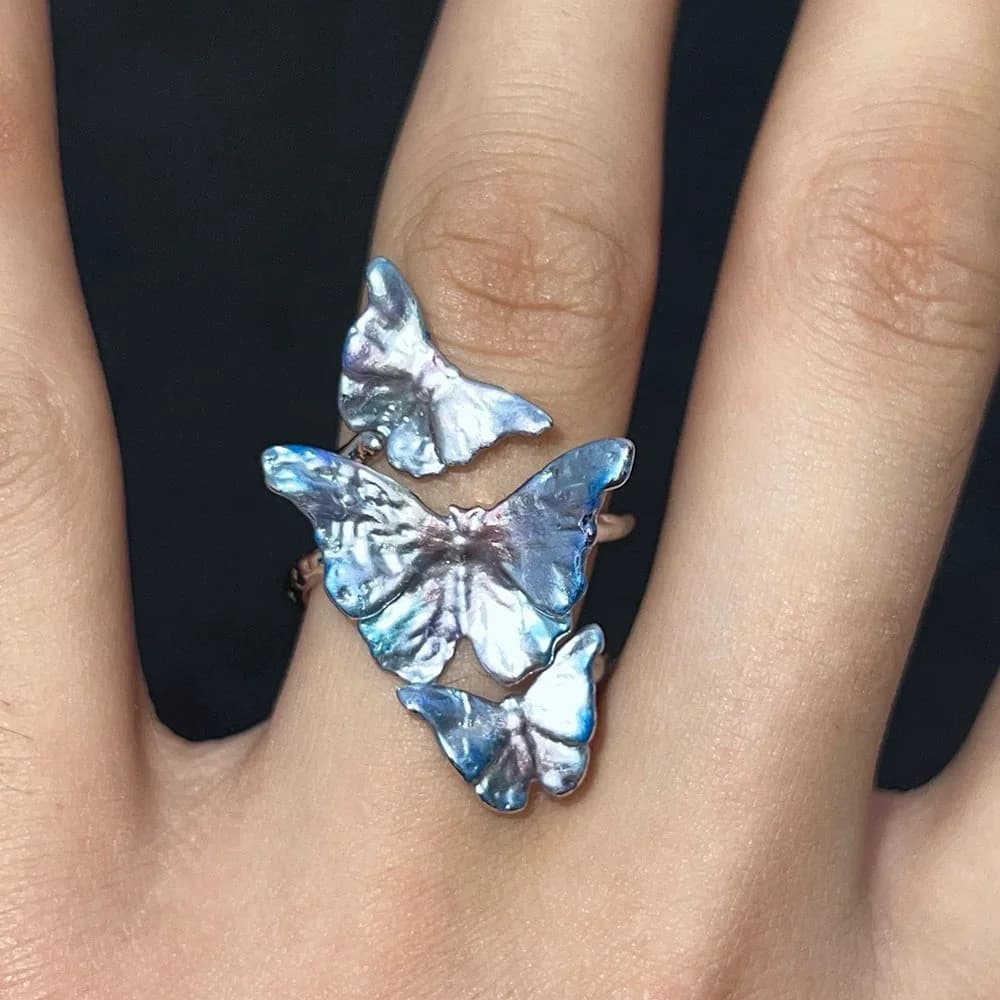 Butterfly Iridescent Ring — view 2 Butterfly Iridescent Ring — view 2