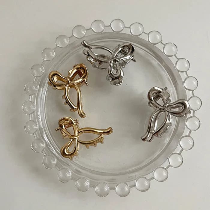 Mini Bow Hair Claw Clips — view 2 Mini Bow Hair Claw Clips — view 2