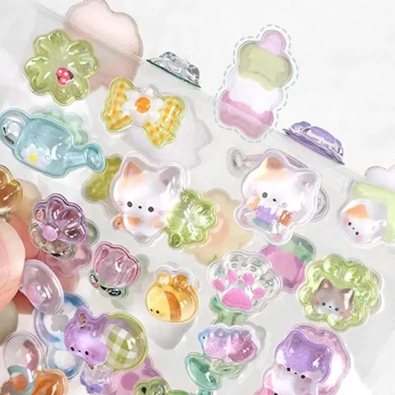 Pastel Kawaii 3D Cuties Sticker Sheets — view 2 Pastel Kawaii 3D Cuties Sticker Sheets — view 2