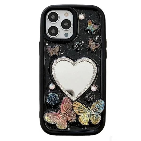 Flower Butterfly Mirror iPhone Case — view 1 Flower Butterfly Mirror iPhone Case — view 1