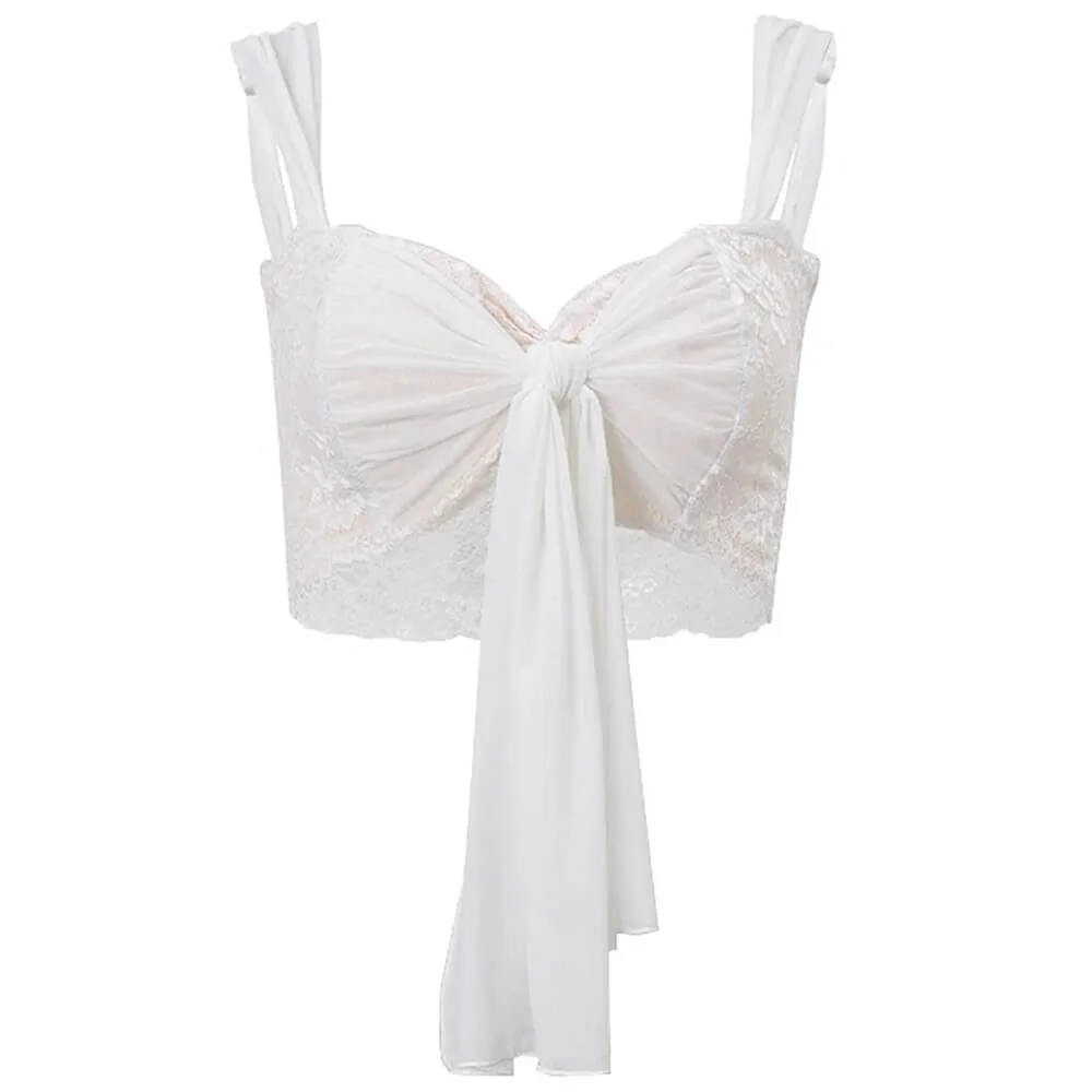 Fairycore Aesthetic Lace Crop Top — view 1 Fairycore Aesthetic Lace Crop Top — view 1