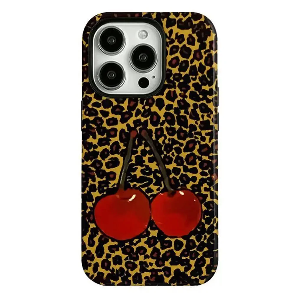 00's Style Cherry Leopard iPhone Case — view 1 00's Style Cherry Leopard iPhone Case — view 1