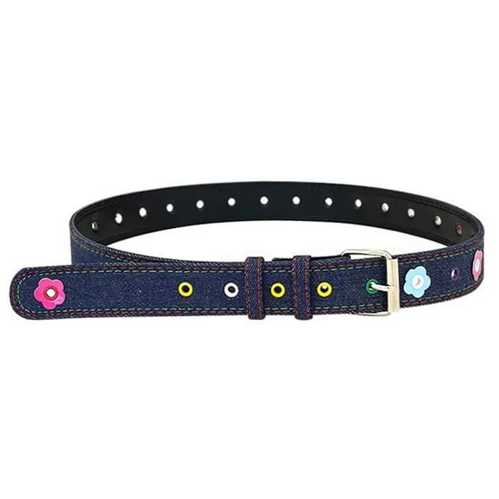Indie Flower Aesthetic Denim Belt — view 2 Indie Flower Aesthetic Denim Belt — view 2