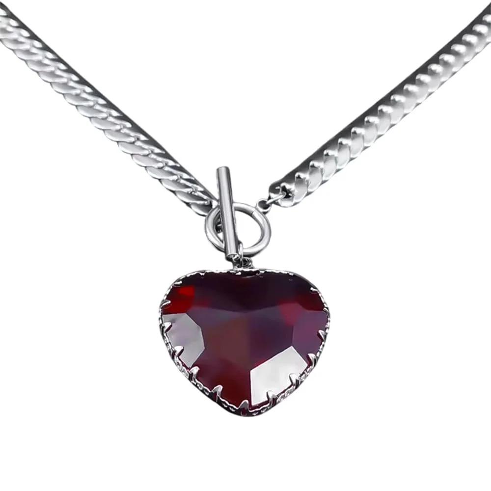 Chunky Heart Pendant Necklace — view 2 Chunky Heart Pendant Necklace — view 2