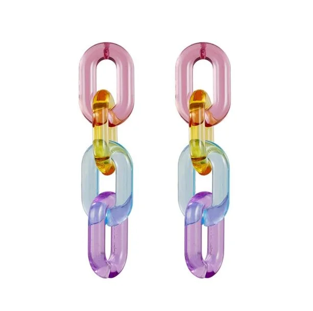 Rainbow Chain Earrings — view 1 Rainbow Chain Earrings — view 1