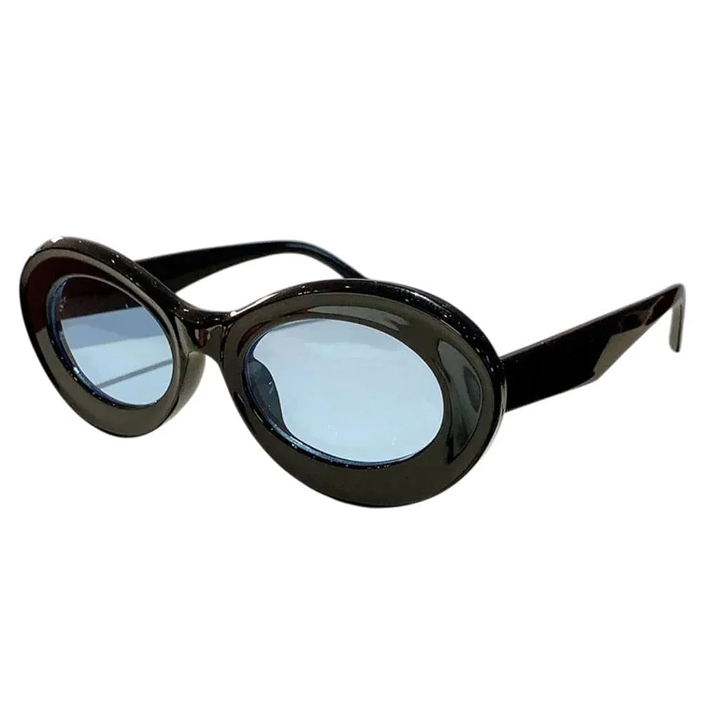 Y2K Oval Chunky Frame Sunglasses — view 2 Y2K Oval Chunky Frame Sunglasses — view 2
