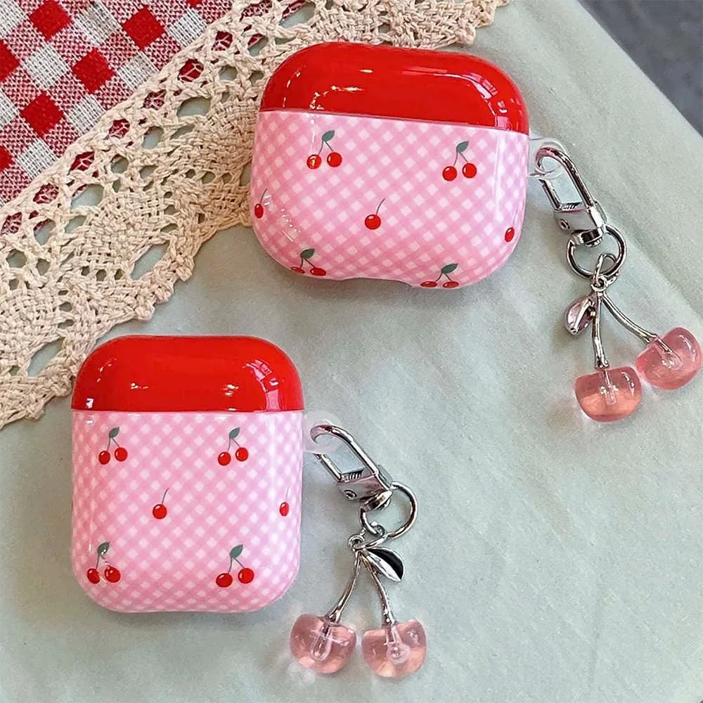 Cherry Checkered AirPods Case — view 2 Cherry Checkered AirPods Case — view 2
