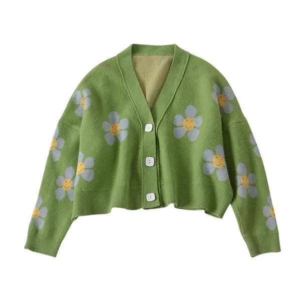 Vintage Style Floral Sweater — view 1 Vintage Style Floral Sweater — view 1