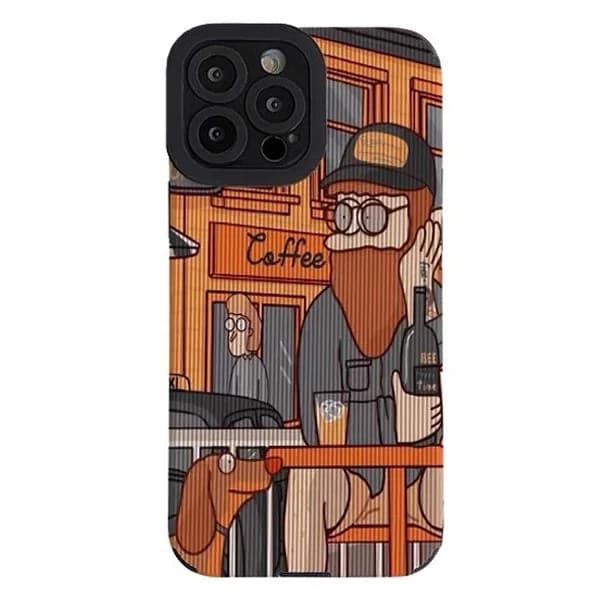 Bearded Man With Dog IPhone Case — view 1 Bearded Man With Dog IPhone Case — view 1