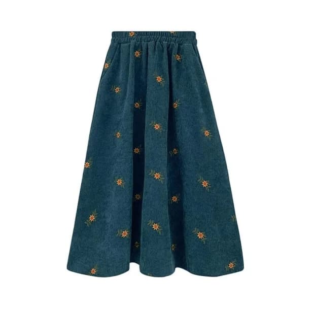 Corduroy Floral Skirt — view 1 Corduroy Floral Skirt — view 1
