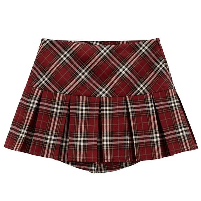 Perfectly Preppy Plaid Pleated Skirt — view 2 Perfectly Preppy Plaid Pleated Skirt — view 2