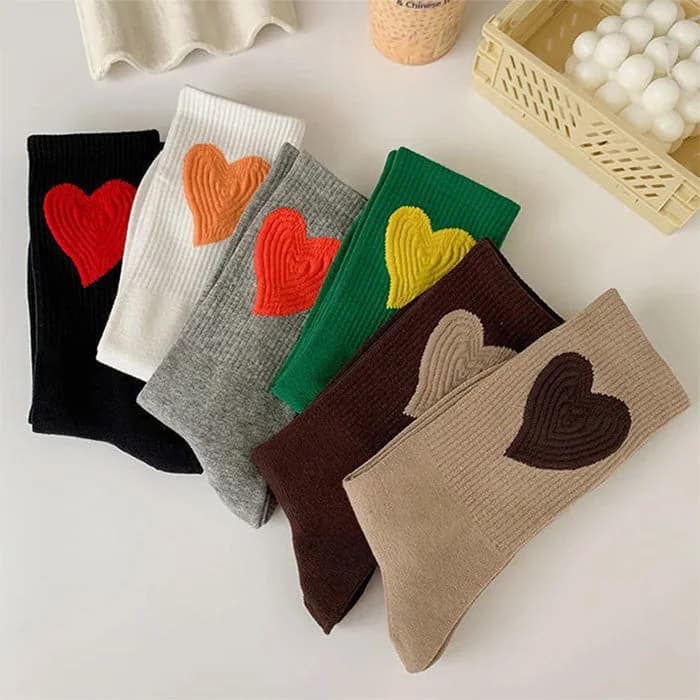 Heart Embroidery Socks — view 2 Heart Embroidery Socks — view 2