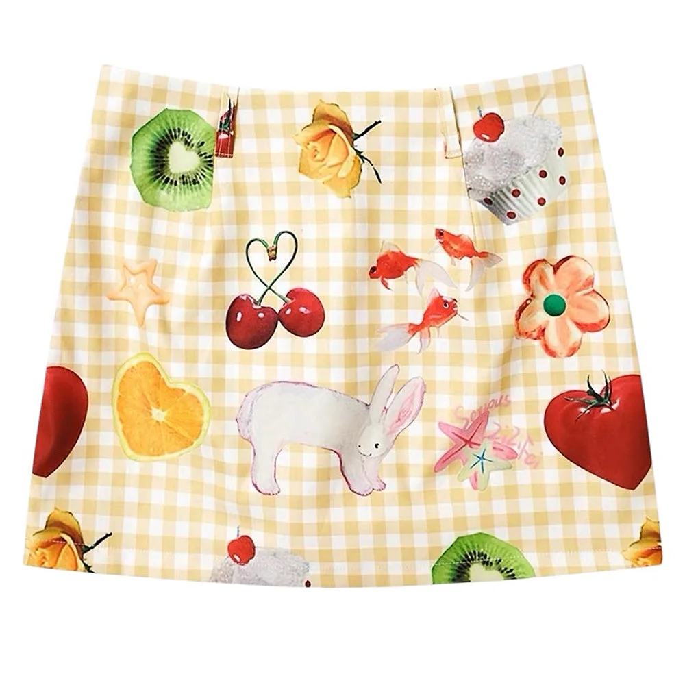 Cottagecore Aesthetic Gingham Skirt — view 1 Cottagecore Aesthetic Gingham Skirt — view 1