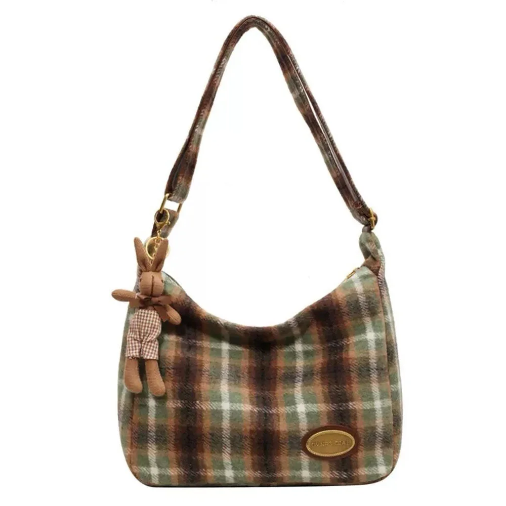 Preppy Style Plaid Shoulder Bag — view 3 Preppy Style Plaid Shoulder Bag — view 3