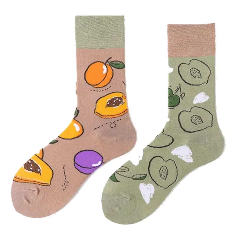 Apricot Mismatched Socks — view 1 Apricot Mismatched Socks — view 1