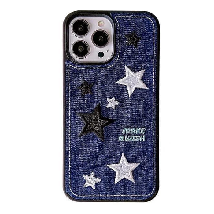 Y2K Aesthetic Denim Star iPhone Case — view 1 Y2K Aesthetic Denim Star iPhone Case — view 1