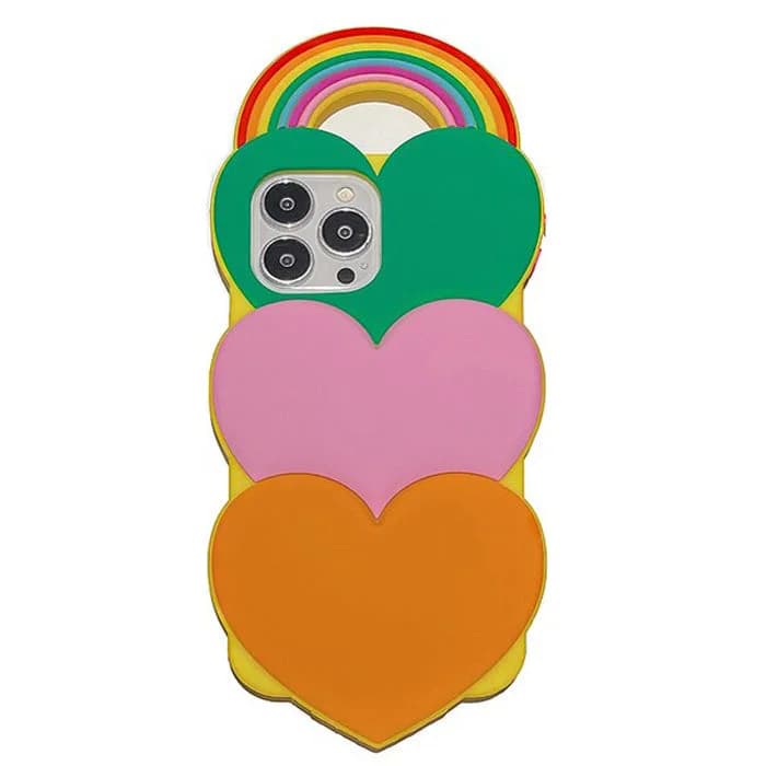 Pastel Rainbow Heart iPhone Case — view 2 Pastel Rainbow Heart iPhone Case — view 2