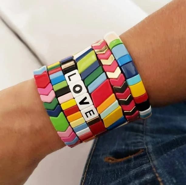 Stretchy Rainbow Bracelet — view 1 Stretchy Rainbow Bracelet — view 1
