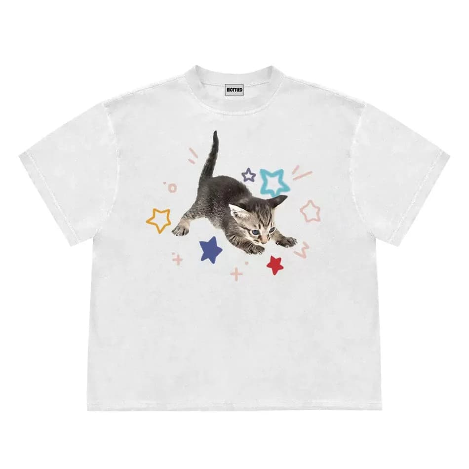 Kitten and Stars T-Shirt — view 1 Kitten and Stars T-Shirt — view 1