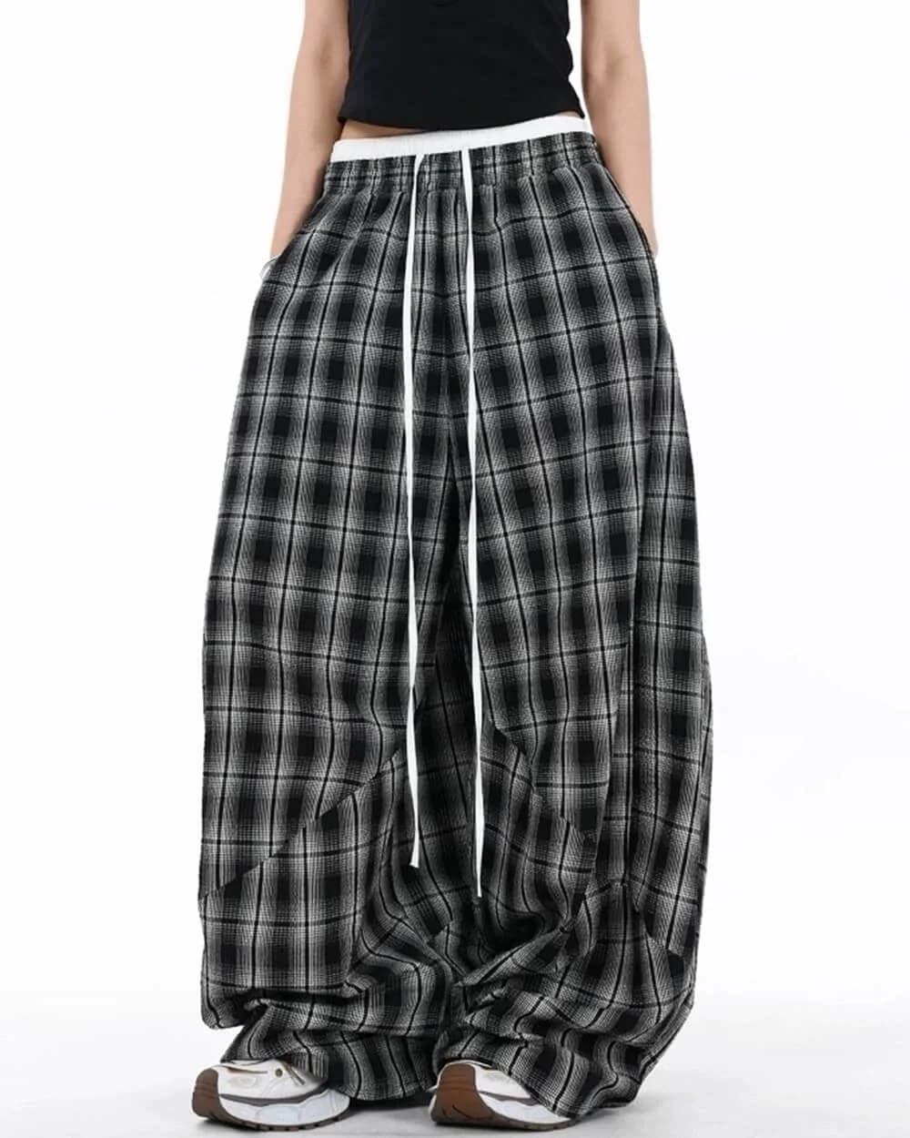 Skater Girl Plaid Wide Leg Pants — view 2 Skater Girl Plaid Wide Leg Pants — view 2