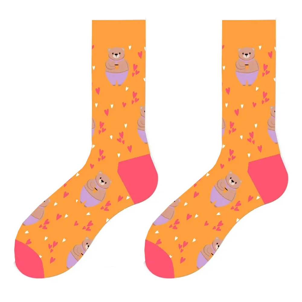 Bears & Hearts Print Socks — view 1 Bears & Hearts Print Socks — view 1
