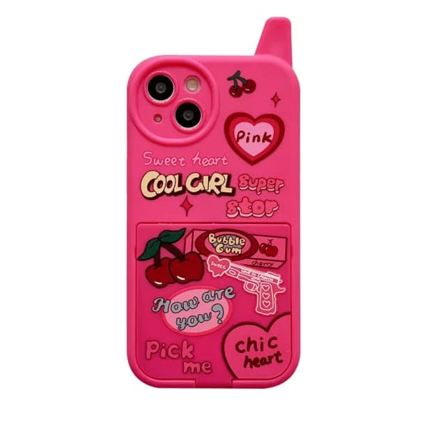 Y2K Pink Cherry IPhone Case — view 1 Y2K Pink Cherry IPhone Case — view 1