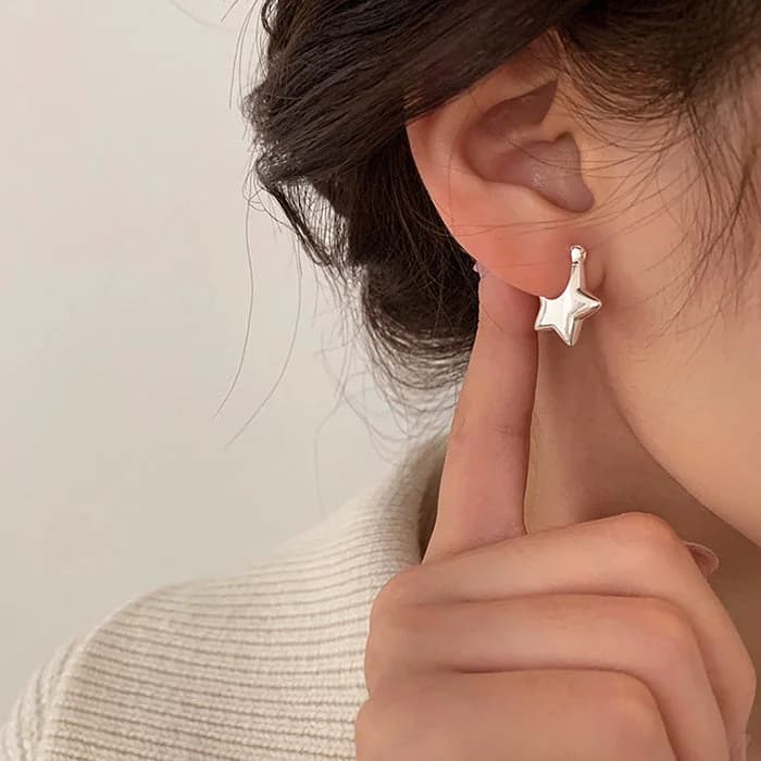 Minimalist Aesthetic Star Earrings — view 2 Minimalist Aesthetic Star Earrings — view 2