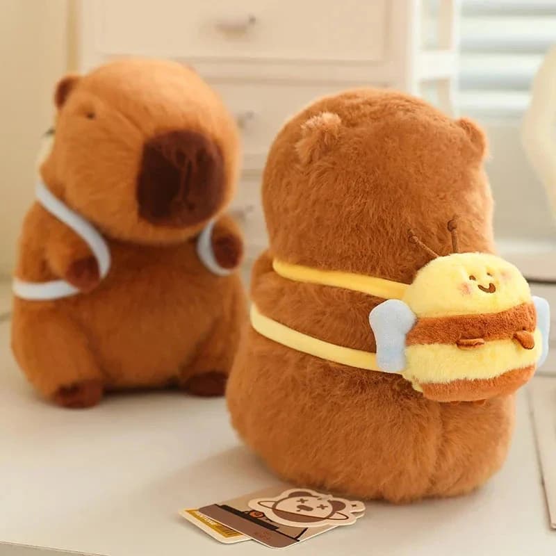 Capybara Backpack Plushies — option view 2 Capybara Backpack Plushies — option view 2
