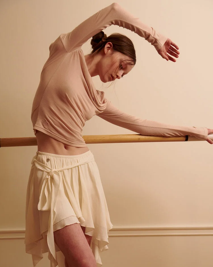 Balletcore Asymmetrical Mid Skirt — view 3 Balletcore Asymmetrical Mid Skirt — view 3