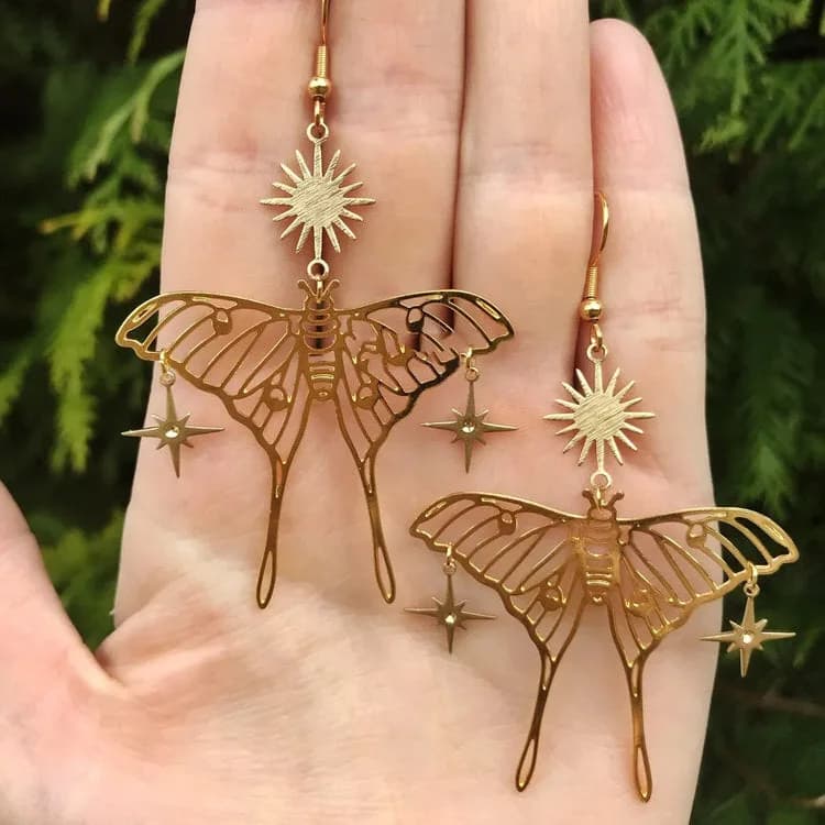 Sun & Butterfly Earrings — view 2 Sun & Butterfly Earrings — view 2