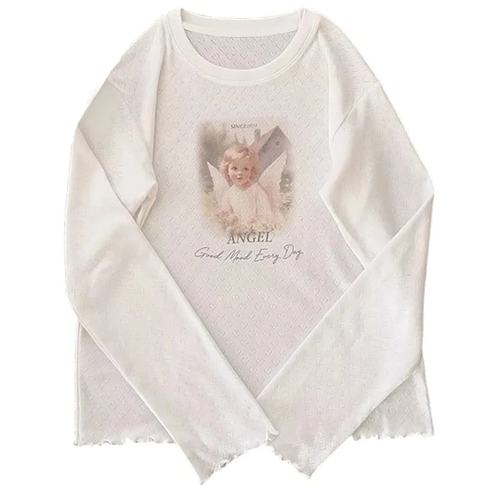 Angel Print Long Sleeve Top — view 1 Angel Print Long Sleeve Top — view 1