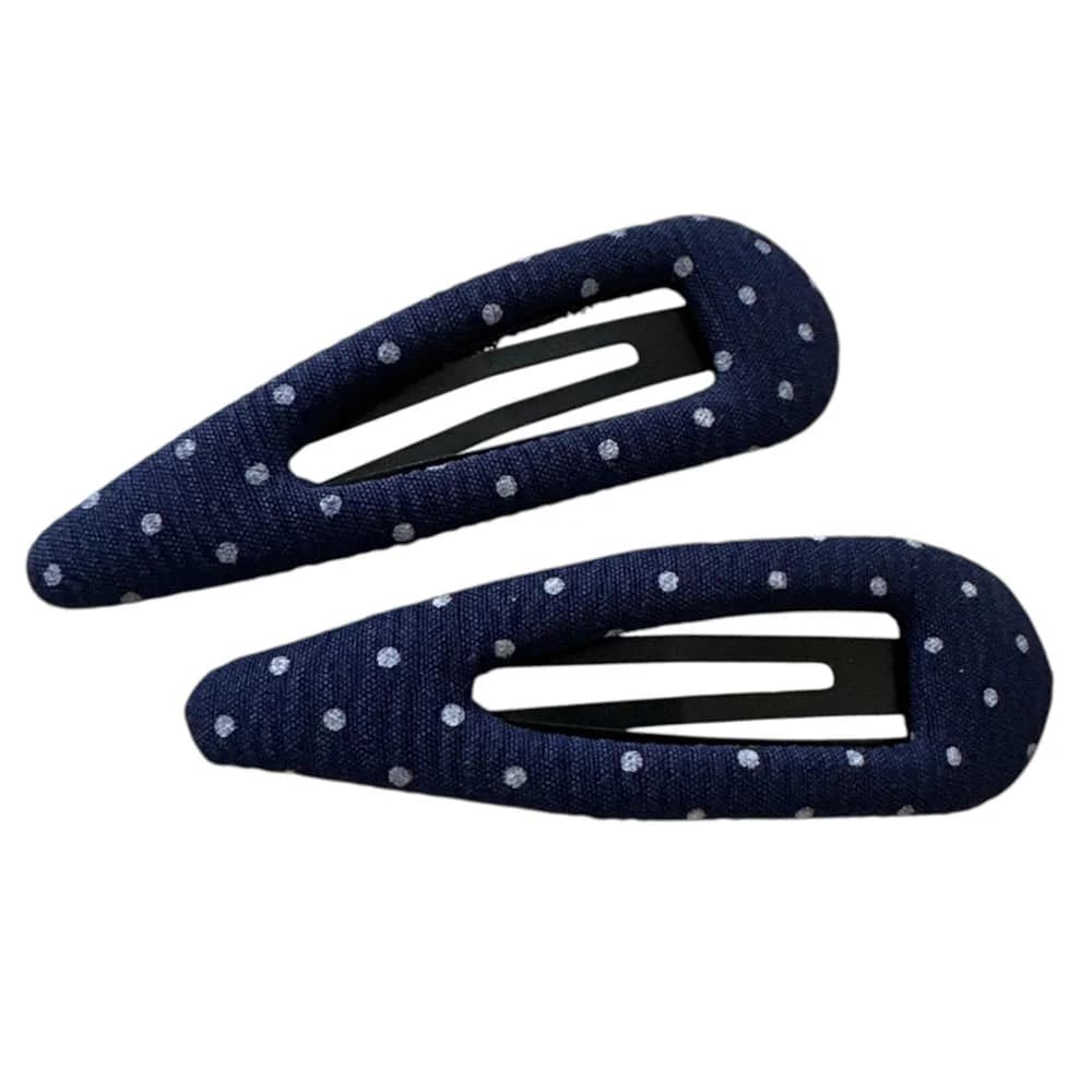 Denim Polka Dot Hair Clips — view 2 Denim Polka Dot Hair Clips — view 2