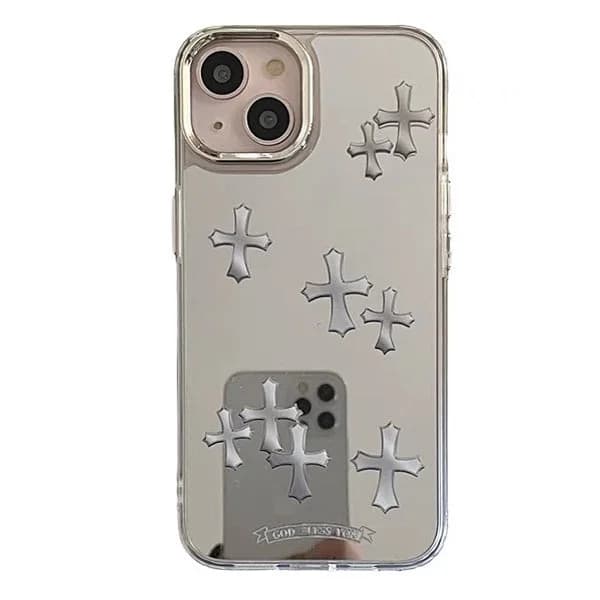 Pink Cross Mirror IPhone Case — view 2 Pink Cross Mirror IPhone Case — view 2