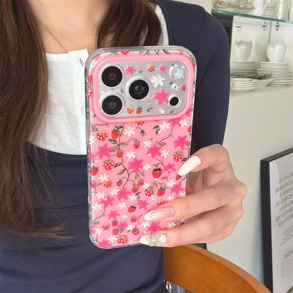 Strawberry Fields Aesthetic iPhone Case — view 2 Strawberry Fields Aesthetic iPhone Case — view 2