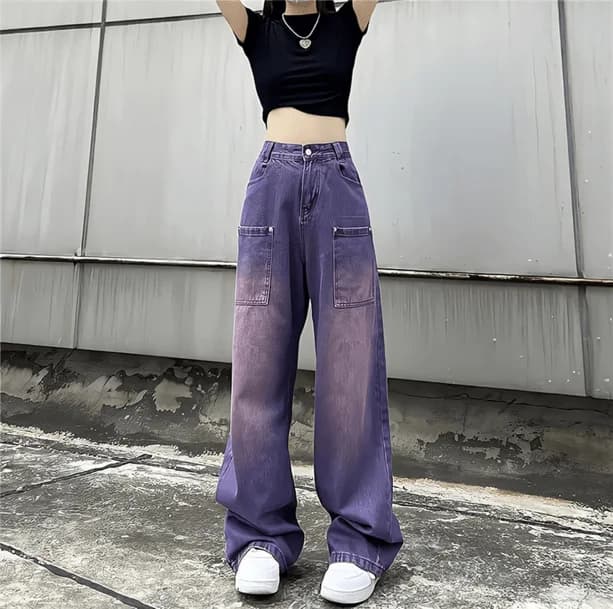 Tomboy Purple Loose Jeans — view 3 Tomboy Purple Loose Jeans — view 3