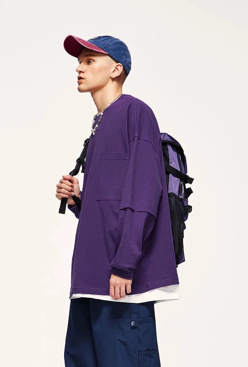 Pocket Layered Sweatshirt — view 2 Pocket Layered Sweatshirt — view 2