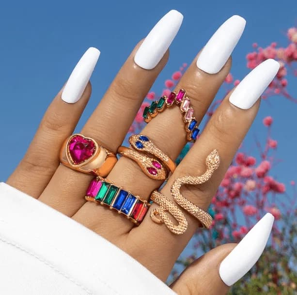 Rainbow Serpent Rings — view 2 Rainbow Serpent Rings — view 2