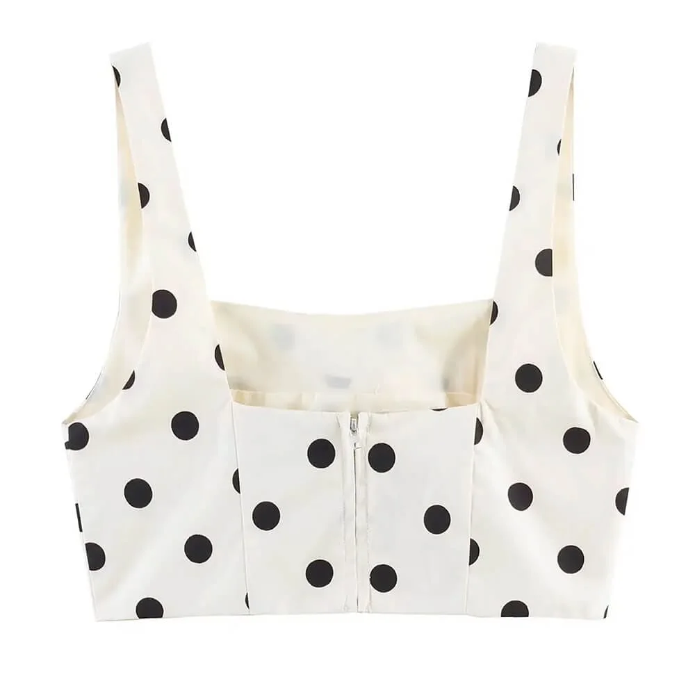 French Girl Polka Dot Crop Top — view 2 French Girl Polka Dot Crop Top — view 2